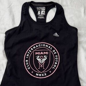 Adidas Black and Pink Miami Tank Top